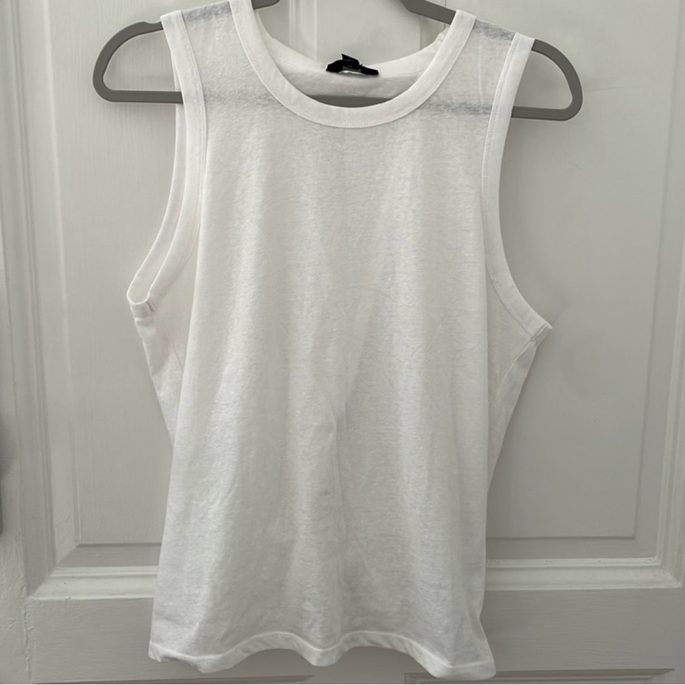 NWT J. Crew L White Tank Top With Wrap Back